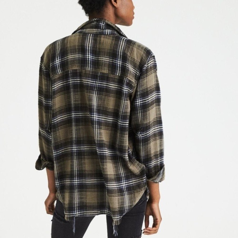 American Eagle Army Green Flannel